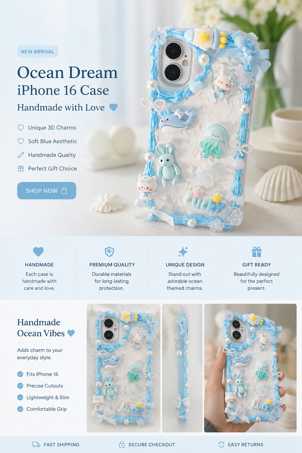 Phone with this handmade iPhone 16 decoden case